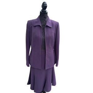 Kasper Elegant Purple Skirt Suit Size 10 Polished Modest Career Church Corporate